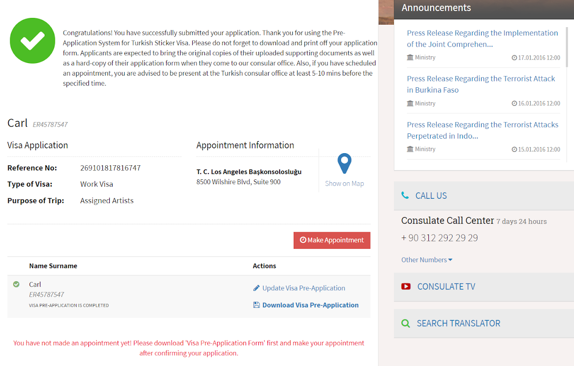 Confirm your application