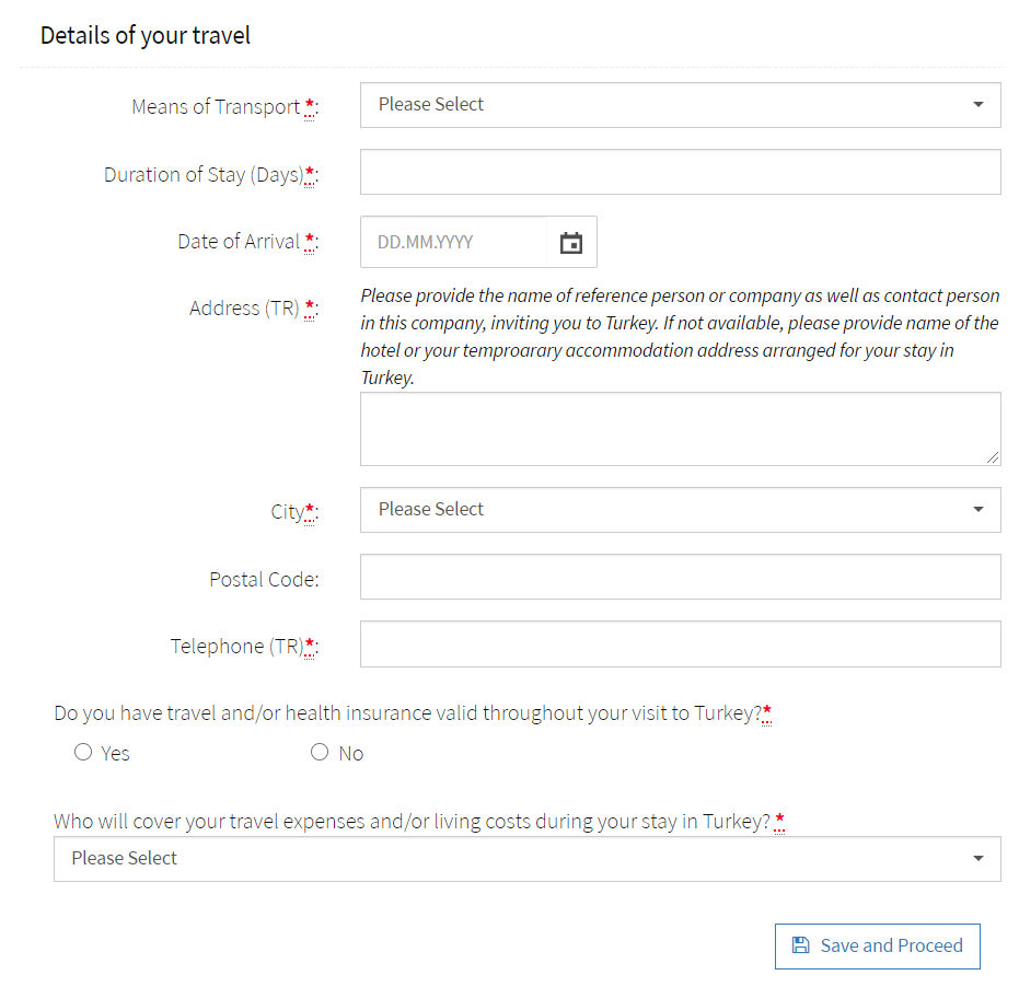 Details of your travel
